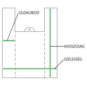 Ingvállas bevásárló táska, 25 x 50 cm, arany