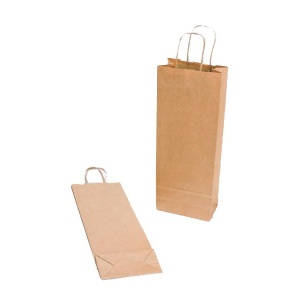 Italos papírtáska, 14 x 39 cm, világosbarna