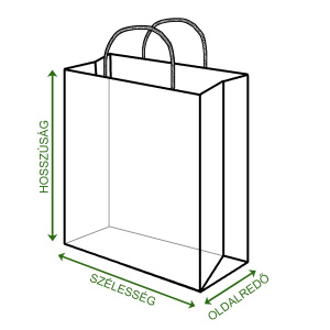 Italos papírtáska, 14 x 39 cm, fekete