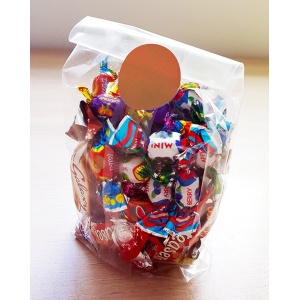 Lezáró korong, körcímke (színes), ragasztópötty, íves, 30 mm, 54 db