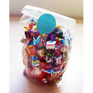 Lezáró korong, körcímke (színes), ragasztópötty, íves, 30 mm, 54 db – Kék