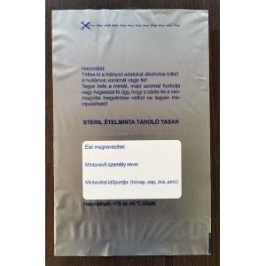 Ételmintás tasak, polietilén (BLPE), 22,5 x 35 cm, ételminta tároló