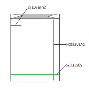 Aprócikk zacskó, tasak, 10 dkg-os, 65 + 2 x 12 x 140 mm