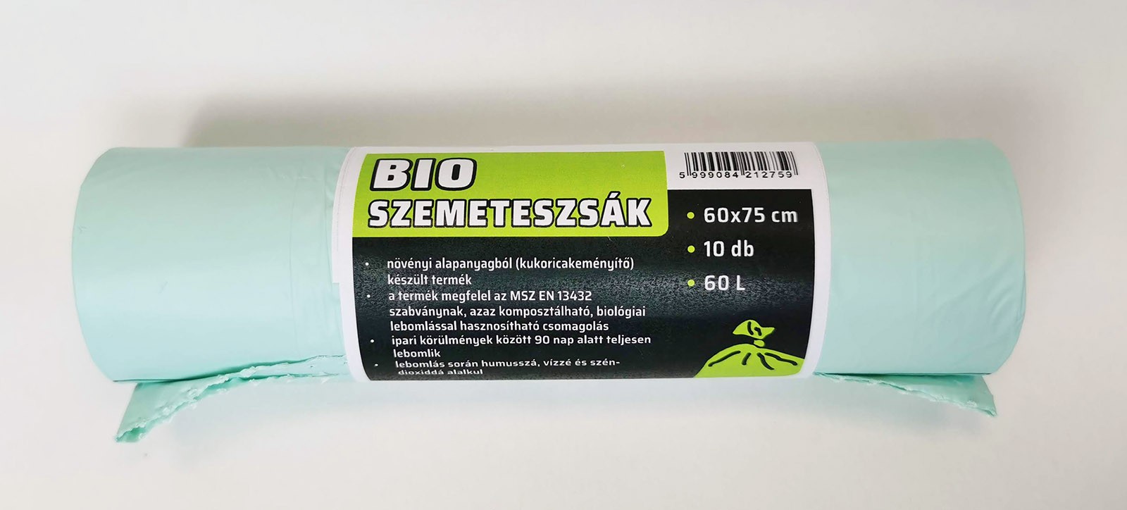 600 x 750 x 0,025 mm-es (60 x 75 cm-es) (60 l) lebomló, komposztálható PLA bio/öko zsák, környezetbarát