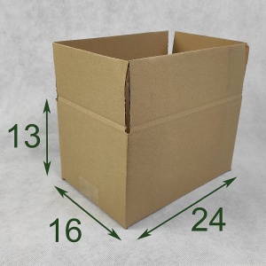 Papírdoboz, U1, 24 x 16 x 13 cm,  csomagoló doboz 3 rétegű hullámkartonból