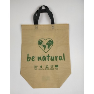 Be Natural PP nem szőtt anyagú többször használható bevásárlótáska, környezetbarát és mosható (400 + 2 x 100 x 400)