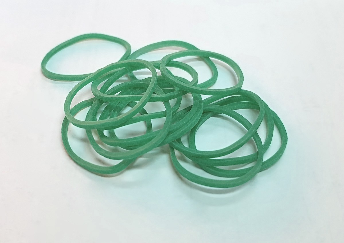 30 x 1 mm-es háztartási gumigyűrű, 1kg zöld befőttes gumi