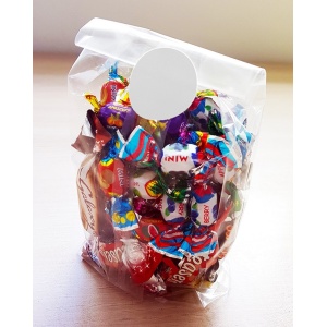 Lezáró korong, körcímke (fehér), ragasztópötty, tekercses. 30 mm