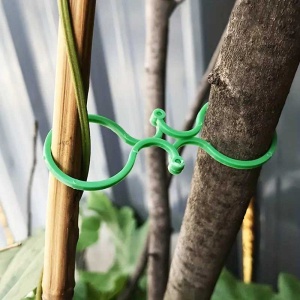 Műanyag kerti növénykötöző, 25×40 mm, paradicsomkapocs, szőlő kötöző, zöld, 50 db