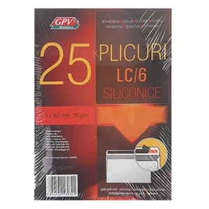 Boríték, LC/6, papír, postai, bélésnyomott, szilikonos, öntapadós, 25 db